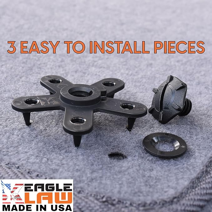 Eagle Klaw 2.0 Floor Mat Clips (4 Sets) for Car Mats and Floor Liners - Made in USA Car Accessories - Grey - 2 Car Floor Mats kit Without Cutter