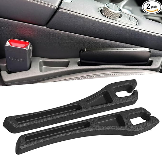 2PCS Car Seat Gap Filler, Crevice Blocker Stopper Between Vehicle Seat Console, Storages Phone Key Avoids Things Falling,Universal Fit Soft Foam Car Seat Gap Plug to Fill