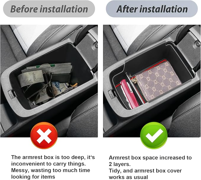 SKTU for 2024 2025 2026 Buick Envista Accessories Center Console Organizer 2024 2025 2026 Envista Insert ABS Materials Tray 2024 2025 2026 Envista Accessories Console Tray (Red)