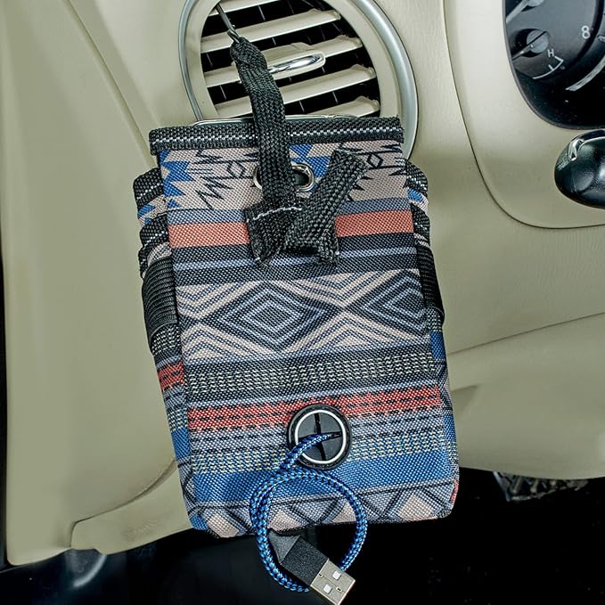 High Road DriverPockets Car Phone Holder Air Vent Pouch and Front Seat Organizer with 3 Pockets, Hanging Hooks and Charging Port (Southwest)
