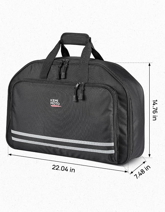 KEMIMOTO Upgraded Rear Turnk Liner 40L with Upgraded Strap Luggage Bag Compatible with Touring CVO Trike 1993-2025 Models for Street Glide Road Glide Road King Black