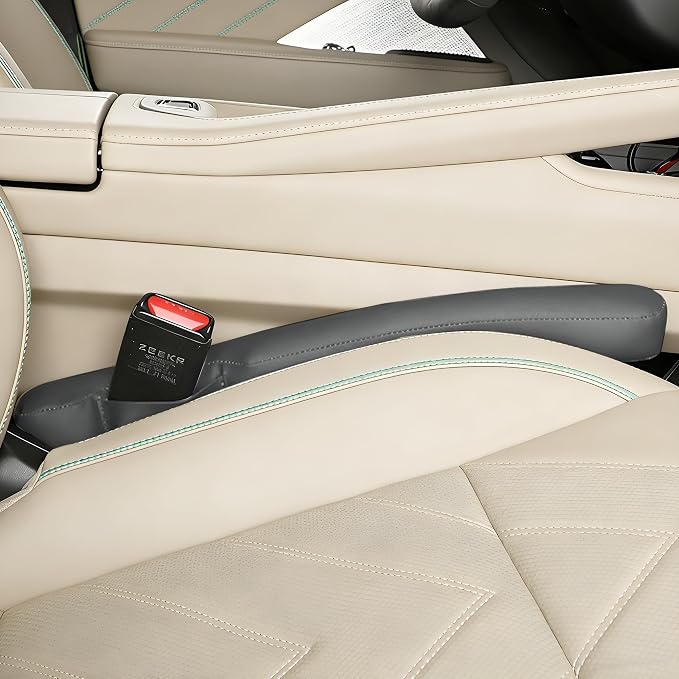 2PCS Car Seat Gap Filler, Soft Foam Automotive Organizer to Fill The Gap Between Seats Console Stop Things from Dropping, Vehicle Seat Side Gap Stopper, Universal for Truck SUV (Gray)