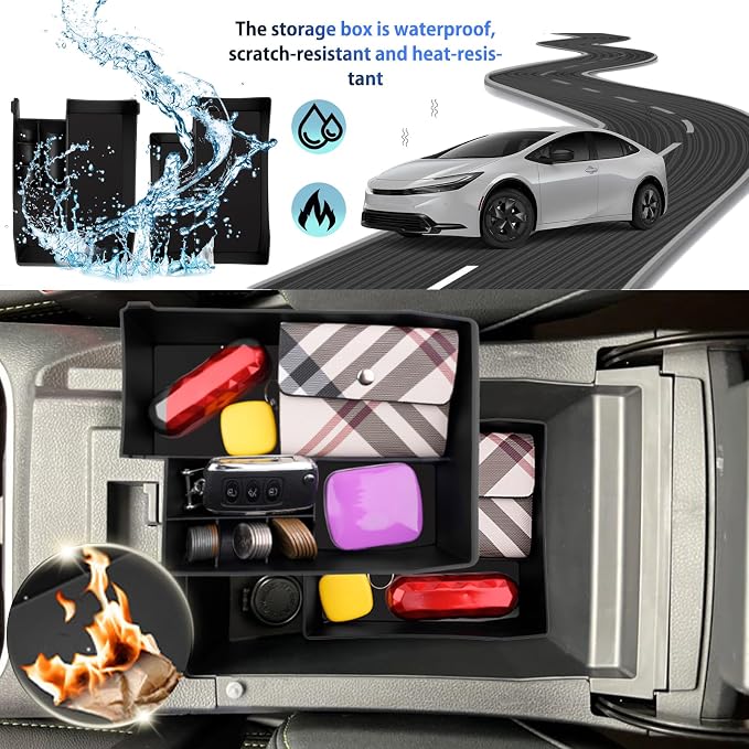 SHAOHAO 2PCS 2025 Outback Center Console Organizer for 2020 2021 2022 2023 2024 2025 Subaru Outback Legacy Accessories Console Tray Outback Legacy 2024 2025 Storage Box Insert Tray
