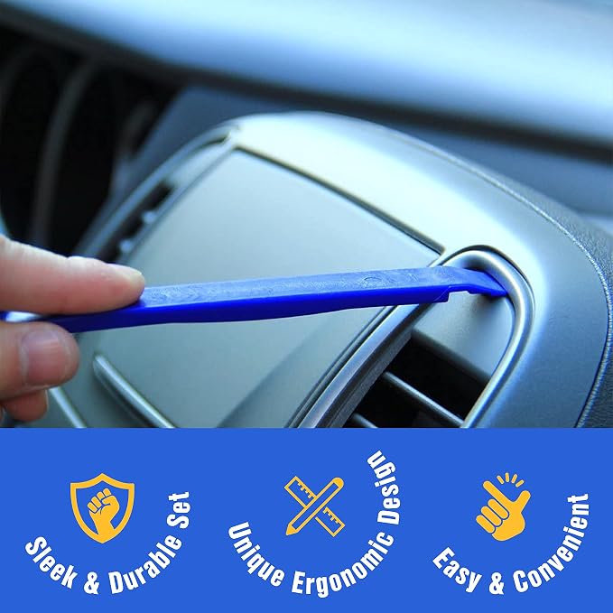 Auto Trim Removal Tool Set - 12pcs (No Scratch Plastic Pry Kit) - Auto Trim Car Tools, Easy Door Panel Removal Tool for Fastener, Clip, Molding, Dashboards, Interior Tools (Pack of 2)