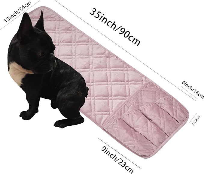 Brilliant Sunshine Silver Pink Velvet Couch Armrest Organizer, Non Slip Armchair Caddy for Sofa Recliner, Washable Remote Control Holder, Storage for Magazine, Tablet, Phone, iPad (35"×13")