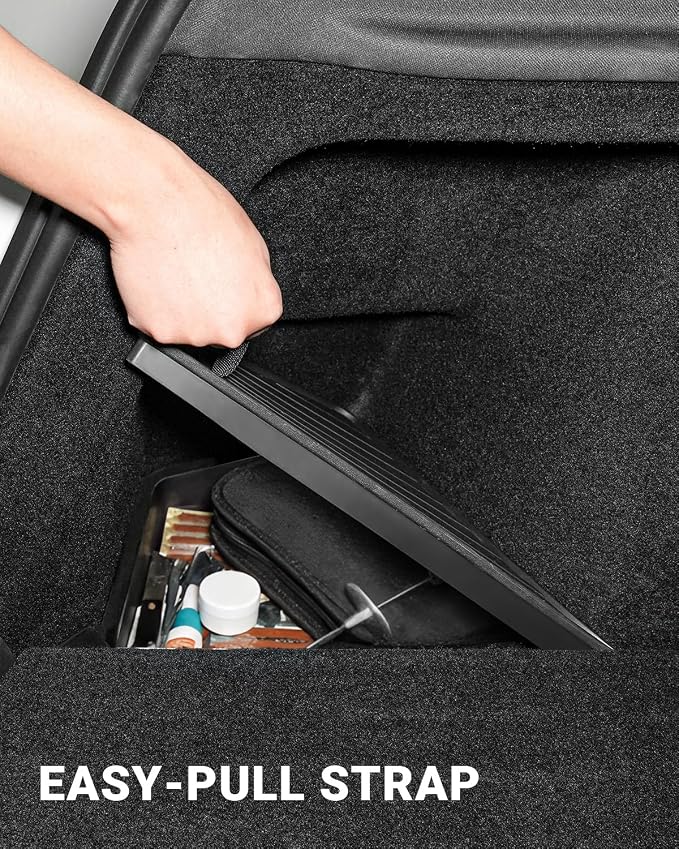 Motrobe 2025 2026 Tesla Model Y Juniper Trunk Organizer Rear Trunk Storage Bins with TPE Lid Waterproof Trunk Side Storage box Model Y Refresh Interior Accessories(5-Seater ONLY, Not Fit 7-Seater)