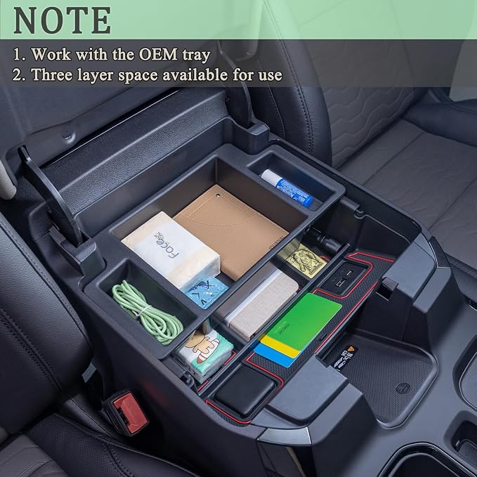 PIMCAR Center Console Organizer for 23-26 Chevy Silverado/GMC Sierra 1500, 2024-2026 Silverado/Sierra 2500HD 3500HD, 22-26 Silverado/Sierra 1500 Refreshed Models (Full Console w/Bucket Seats ONLY)