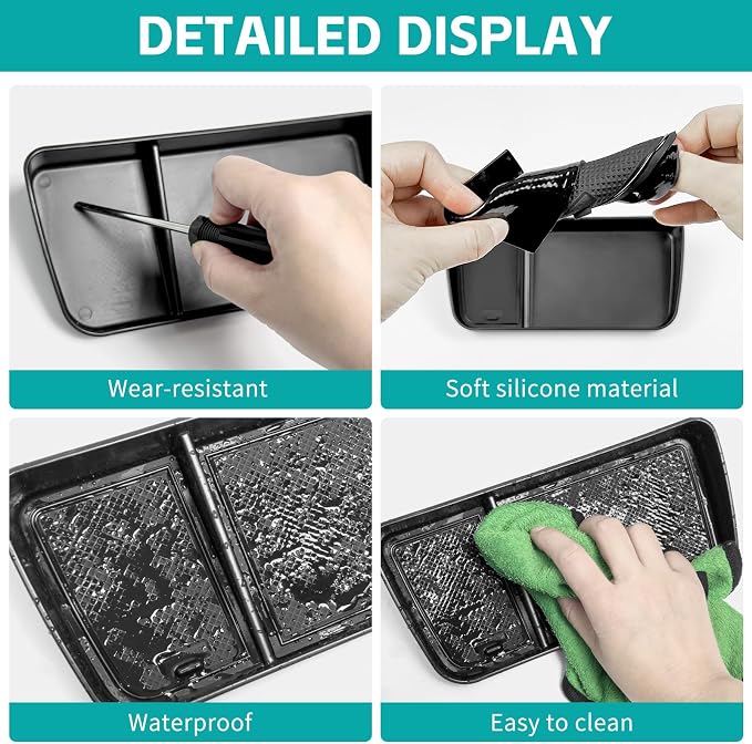Center Console Organizer Tray Compatible with 2019-2025 Toyota RAV4 & Prime Accessories, Dashboard Storage Box Dash Organizer (ONLY Fit 8" Multimedia Display Screen) for RAV-4 Accessories