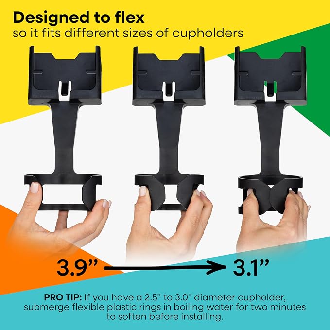 Phone Holders for Your Car, Cup Holder Phone Mount, Universal Adjustable Expander Cradle Hands-Free Driving - Compatible with All Smartphones Car Mount for iPhone Samsung Google Android Mobile Black