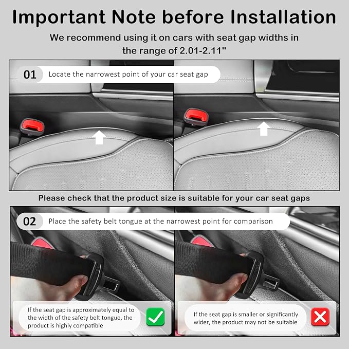 2PCS 2026 Upgraded Car Seat Gap Filler Organizer,Deepened 2-in-1 Car Gap Seat Filler with Storage Slots & Reserved Charging Hole,Universal in Between Cars Seats Catcher
