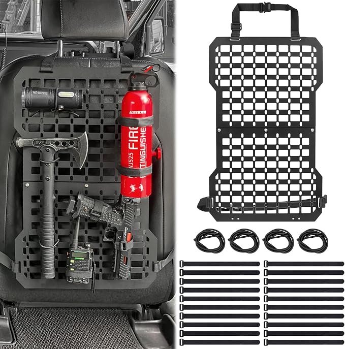 Rigid Molle Panels For Vehicles Truck Mount Rack Panel Tactical Seat Back Organizer Adjustable Versatile Panel (Molle Panels)