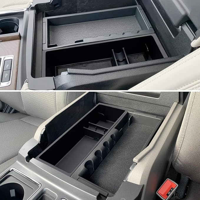 Compatible with F150 2021 2022 2023 2024 2025, F150 Lightning 2022-2025 Accessories Center Console Tray Organizer Armrest Box Secondary Storage