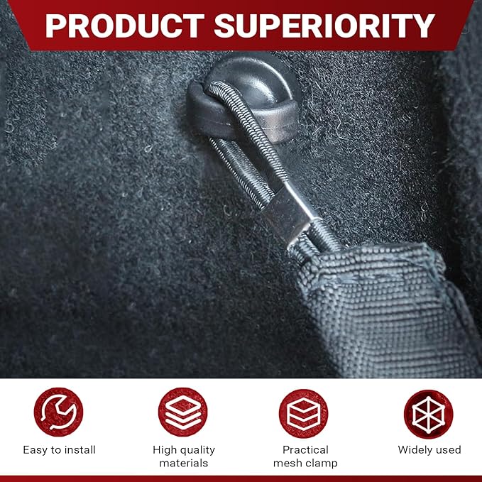 4 PCS Car Cargo Net Hooks, Luggage Net Screw Hook Retainer, Multi-Functional Tie Down Hanging Fastener, Universal for Most Cars SUVs Trucks (Black)