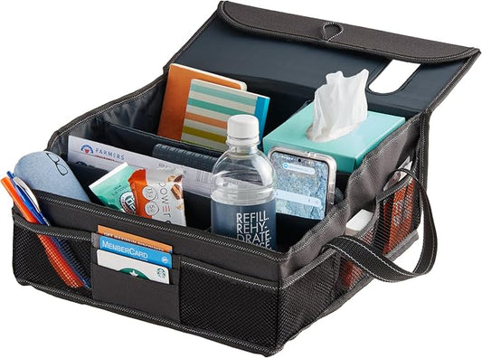 High Road SeatStash Car Front Seat Organizer for Driver and Office Storage with Tissue Holder and Divided Multipurpose Compartments