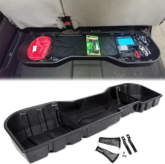 ECOTRIC Under Seat Storage Box Compatible with Crew Cab 2007-2018 Silverado 2007-2019 GMC Sierra 1500 2500HD 3500HD Under Seat Storage Container Replacement for #23183674
