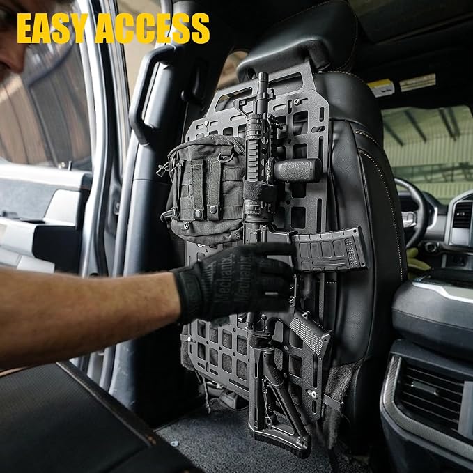 Tactical Seat Back Molle Panel Compatible with 2015-2026 Ford F150 Tactical Seat Back Organizers Rigid Molle Panel Seat Back Storage Shelf Organizer 2025 Ford F-150 Accessories (One Piece)
