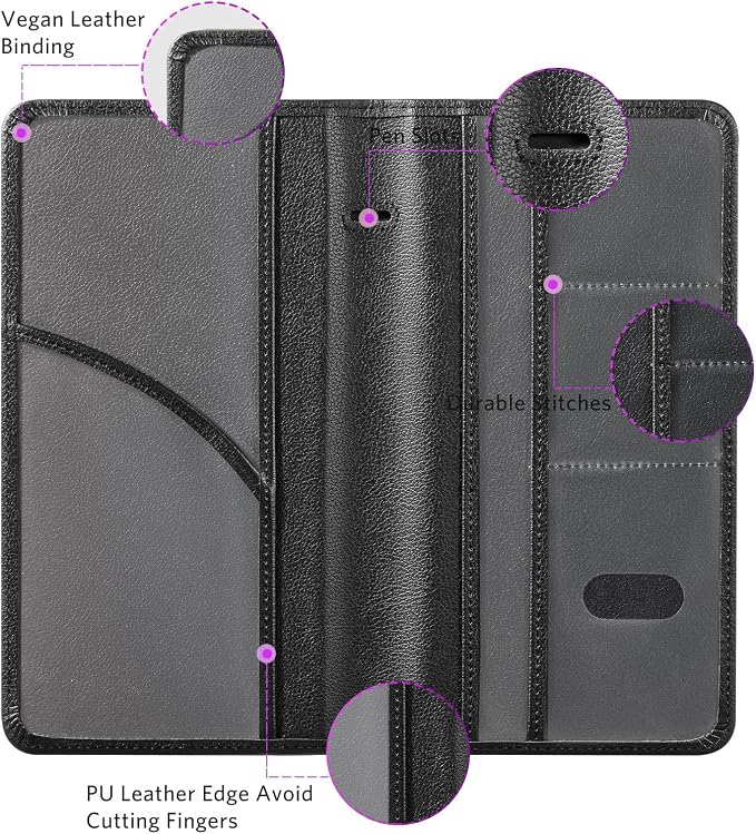 CoBak Car Registration and Insurance Holder - Vehicle Glove Box Car Organizer,Auto Truck Comparment Accessories Case with Magnetic Closure for Driver License,Cards