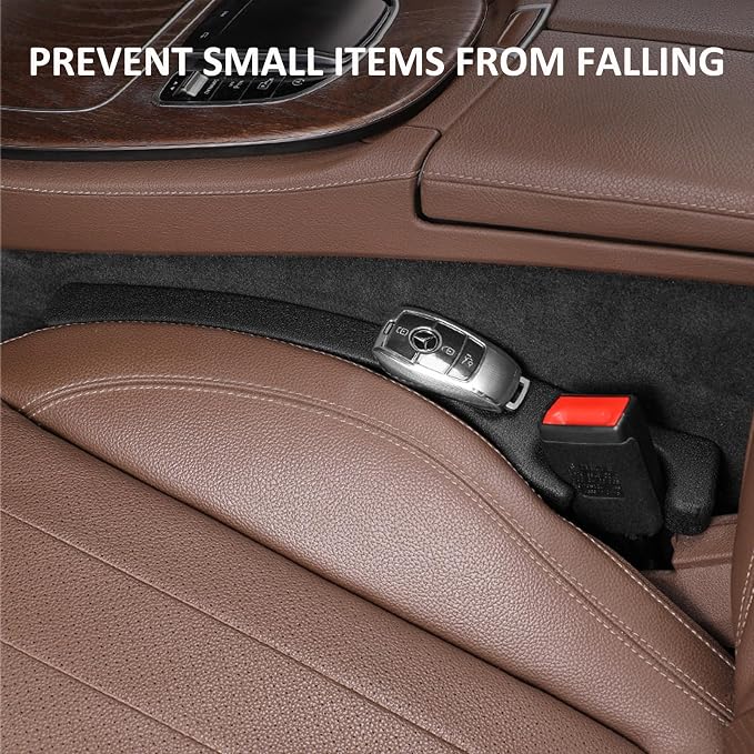Car Seat Gap Filler 2 Pack,Universal Fit Car Seat Gap Stopper to Fill The Gap Between Seat and Console,Car Accessories Interior Prevent Stop Cellphone Wallet Keys Coins and Card from Dropping