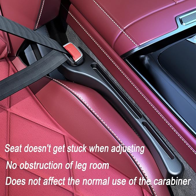 2PCS Car Seat Gap Filler，Gap Stopper Fill Gap Between Seat and Console，Built-in Recessed Storage Organizer，Universal for Most Cars Trucks SUVs to Stop Things from Dropping（Black）