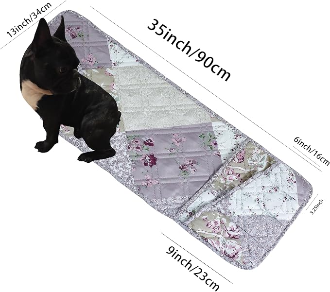 Brilliant Sunshine Lilac and Beige Roses Patchwork Couch Armrest Organizer, Non Slip Armchair Caddy for Sofa Recliner, Washable Remote Control Holder, Storage for Magazine, Phone, iPad (35"×13")