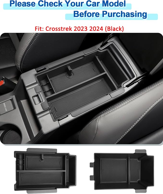 2 Layer-2024 2025 2026 Crosstrek Center Console Organizer for Subaru Crosstrek (Base/Premium/Sport/Limited/Wildernes),Durable ABS 2025 Crosstrek&Impreza Tray 2026 Crosstrek Hybrid Accessories