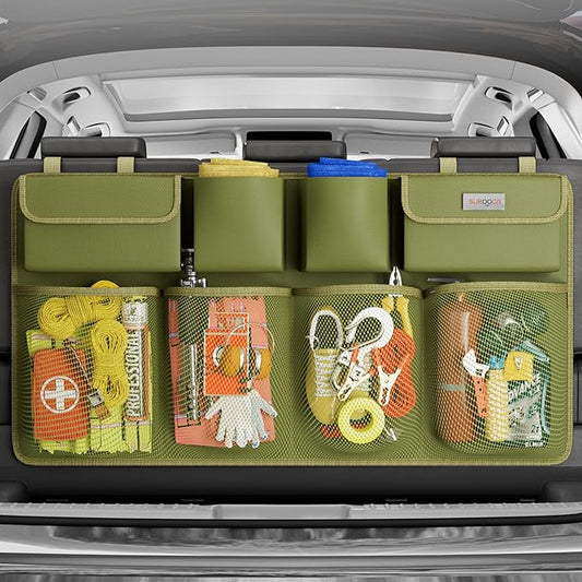 SURDOCA Car Trunk Organizer, LARGE CAPACITY Car Storage Bag with 8 Pockets, 7X Upgraded Trunk Storage Organizer for Car, SUV, Truck, MPV | for SUV