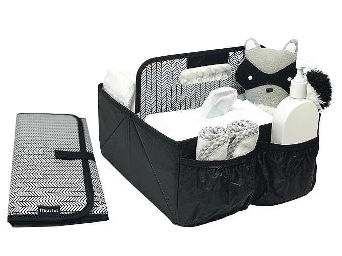 Baby Diaper Caddy and Car Organizer for Accessories| Changing Pad Included| Large Portable Storage Bin| Baby Shower or Holiday Gift