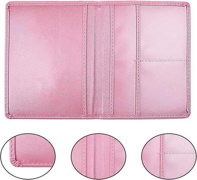 Car Registration and Insurance Holder, 5.5 x 5 Inch PU Leather Vehicle Glove Box Organizer Wallet Case Organizer for Insurance Card, Driver License, Essential Document, Paperwork