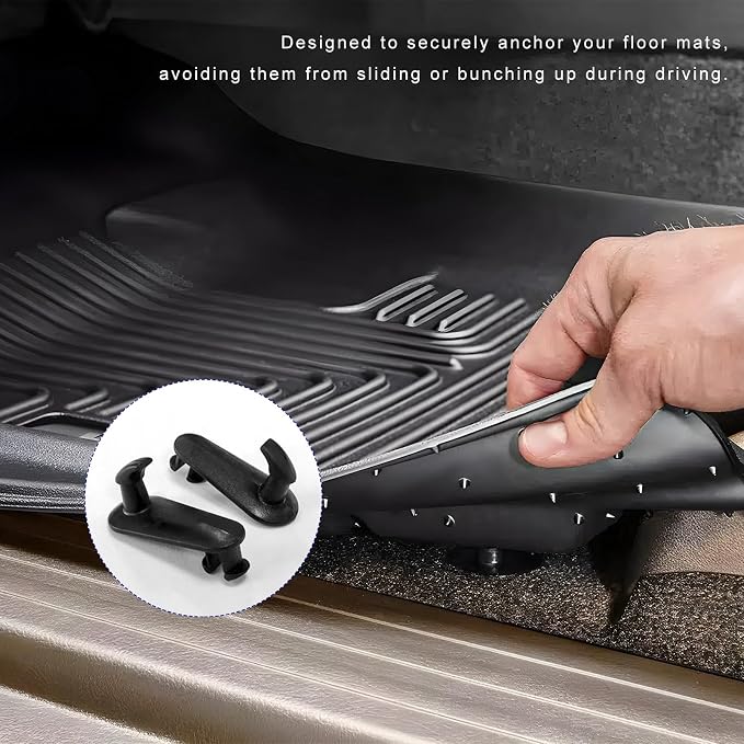 4 PCS Car Floor Mat Clips, Carpet Fixing Buckle Replacement #08210-00820 08211-00720, Multipurpose Locking Clamps Auto Cargo Mat Fixing Hooks, Interior Car Accessories