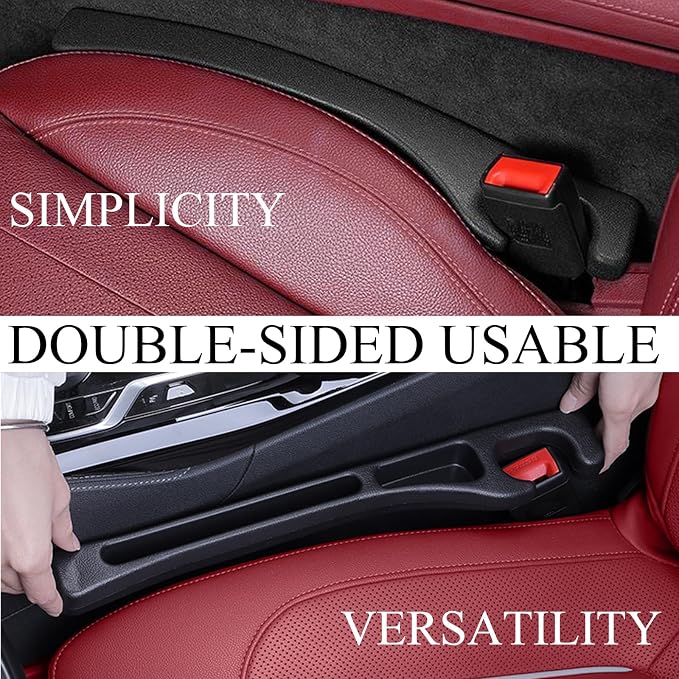 Pukonger Car Seat Gap Filler Compatible with Toyota Camry Accessories Seat Gap Plug Blocker with Storage Slot Organizer Non-Slip Car Cup Holder Coaster 2 Pack Black