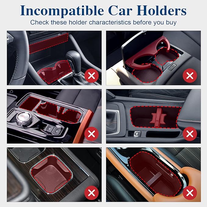Car Cup Holder Expander, Cup Holder Extender Adapter with Expandable Arm and Adjustable Base, Compatible with Yeti Ramblers, Hydro Flasks, Stanley, Owala Most Coffee Mugs Bottles & Cups (CUP-T-1pack)