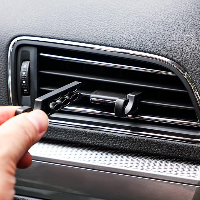 BBTO 10 Pieces Car Vent Hook Hanger Car Air Vent Holder Mobile Phone Mount Earphone Cable Winder Sunglasses Glasses Keychain Organizer Hanger Storage Hook (Black)