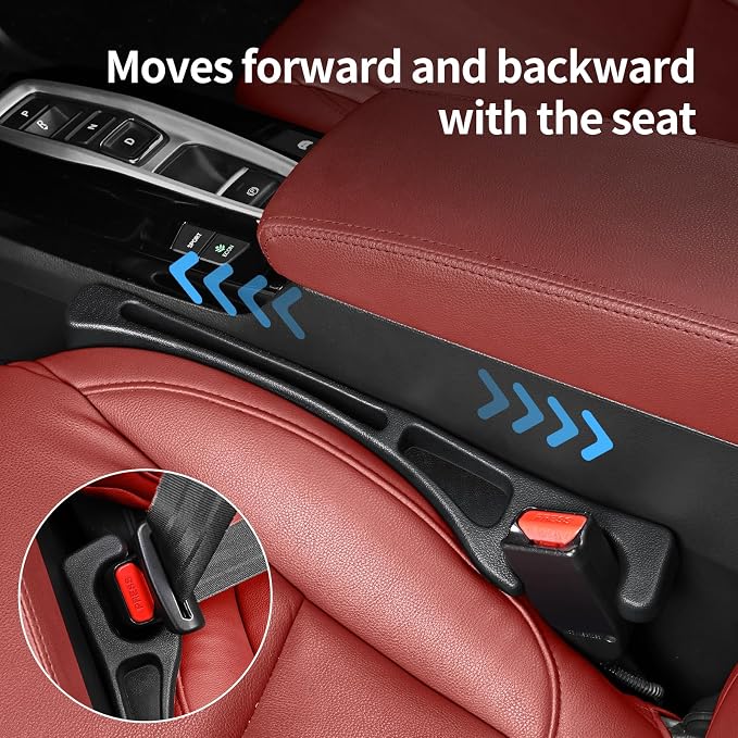 Car Seat Accessories, Car Seat Gap Filler, Car Organizers and Storage with Phone Holder, Car Interior Accessories Fit Sedan SUV Truck -2PCS Black
