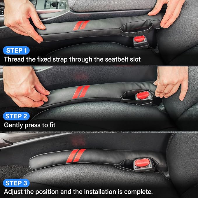 Car Seat Gap Filler for Dodge Accessories Durango Charger Challenger Dart Journey Block The Gap Between Seat and Console Stop Things from Dropping (2PCS, Black)