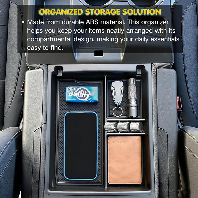 Jump Seat Console Organizer Tray for 2019-2026 Chevy Silverado / GMC Sierra 1500 and 2020-2026 Silverado/Sierra 2500 HD 3500HD Interior Accessories - Only for Split Bench Seat Console Armrest Storage