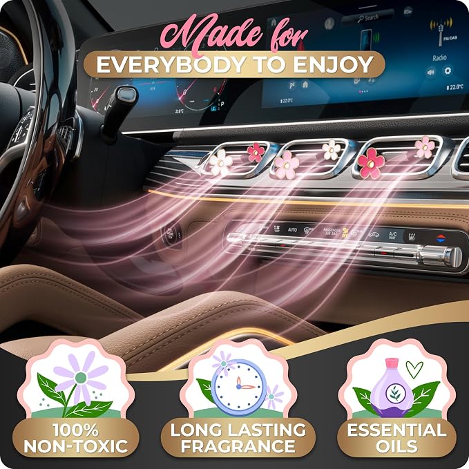 Girl Car Accessories, Air Freshener Car, Pink Decor for Teens, Women, Cute Vent Clips Stuff, Decorations Interior Aesthetic