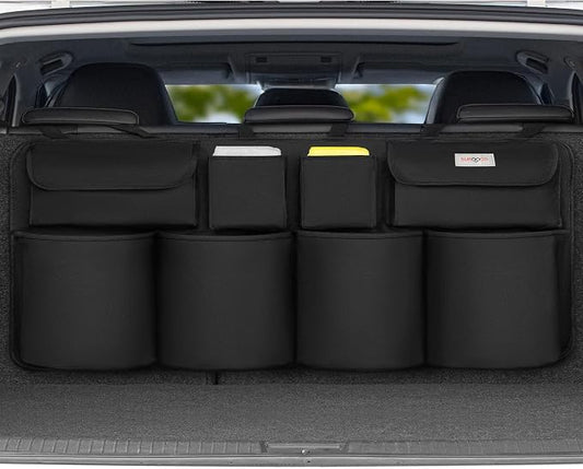 SURDOCA Car Trunk Organizer, LARGE CAPACITY(43 x 19 in) Car Storage Bag with 8 Pockets, 7X Upgraded Trunk Storage Organizer for Car, SUV, Truck, MPV