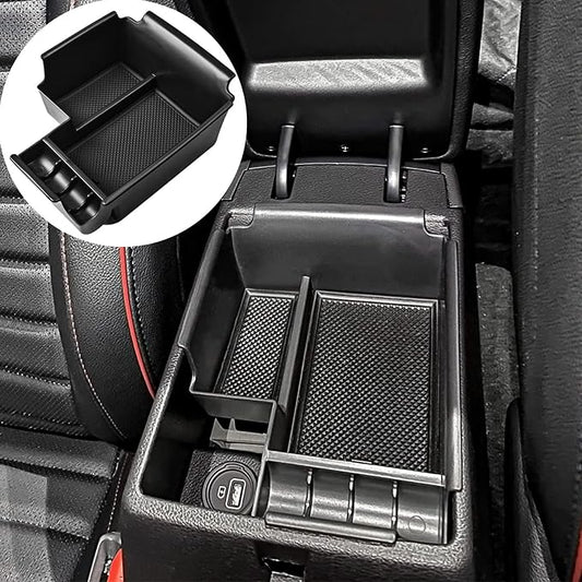TACORBO Center Console Organizer Compatible with 2019 2020 2021 2022 2023 2024 Kia Forte GT Accessories, Forte LX/LXs/GT-Line/GT/GT Manual Insert Tray ABS Armrest Secondary Storage Box, Black