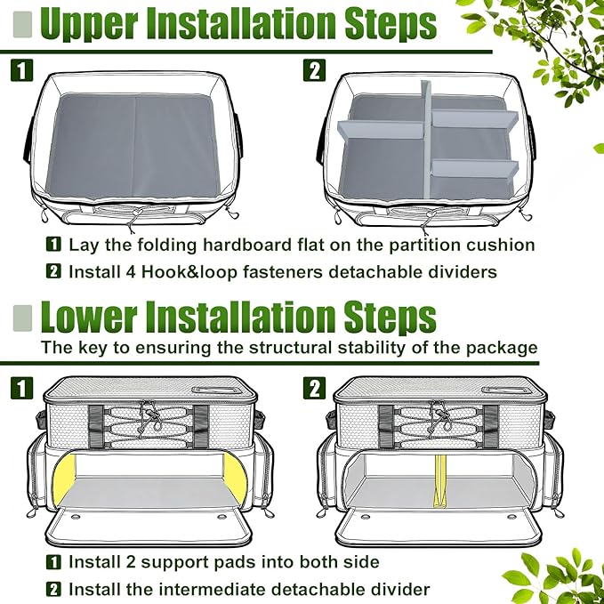 Golf Trunk Organizer, 2 Layer Car Golf Locker with Separate Ventilated Compartment for 2 Shoes, Golf Storage Bag for Golfs Balls, Tees, Glove, Accessories, Black