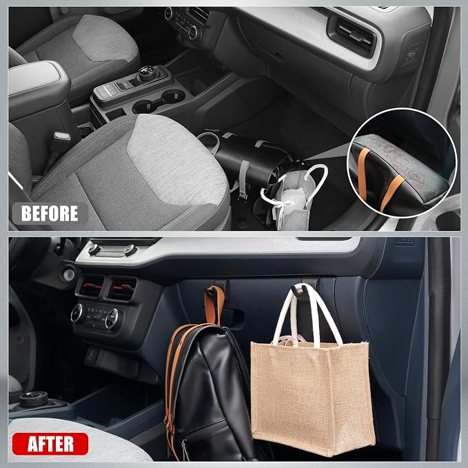 Mabett Glove Box Organizer Hooks for Ford Maverick 2026 2022-2025 Accessories, Snap-in Organizer Storage Hook Clips for Hanging Luggage Bag Umbrella Grocery Bag (Hooks)
