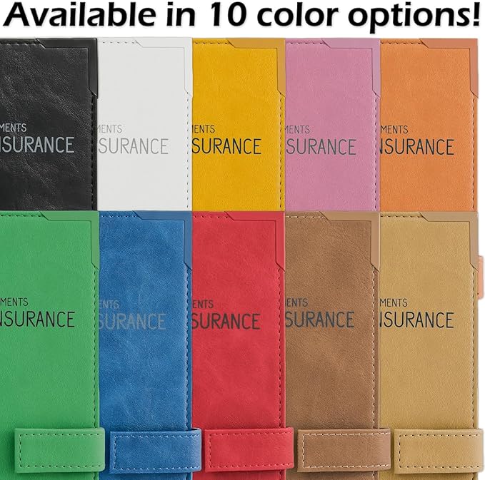 Auto Insurance and Registration Card Holder - Vehicle Glove Box Document Organizer - Car Essential Paperwork Holder for DMV, AAA, Contact Information Cards - Premium PU Leather Wallet Case - Blue