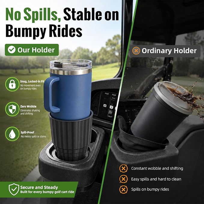 Roykaw Golf Cart Cup Holder for Propane Heater and Cup, Front Dash Cup Holder Adapter, Universal Compatible with EZGO Club Car Yamaha, Fit Most Bottle and Drinks, 1 PC