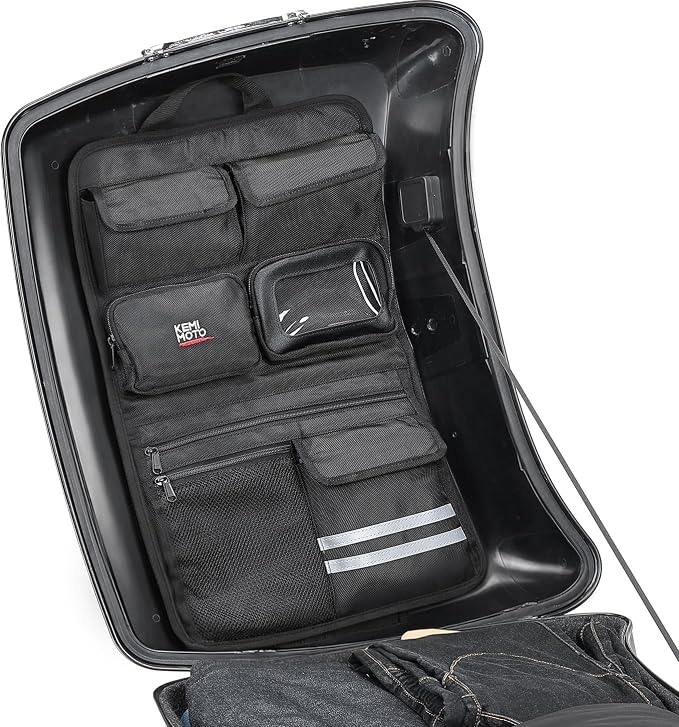 KEMIMOTO Upgraded Quick Release Organizer for Tour Pack Lid Compatible with Road Glide Road King Street Glide Touring Model Organizer Bag 1993-2013