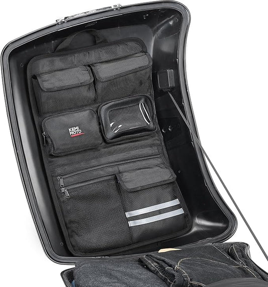 KEMIMOTO Upgraded Quick Release Organizer for Tour Pack Lid Compatible with Road Glide Road King Street Glide Touring Model Organizer Bag 1993-2013