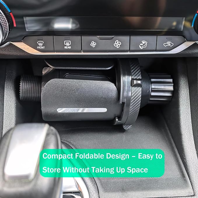 Car Cup Holder Expander Adapter | Adjustable 3"-5.5" Mount for Oversized Bottles & Food Buckets | Detachable Space-Saving Design with Anti-Vibration Silicone Base (Black - Cup Holder)