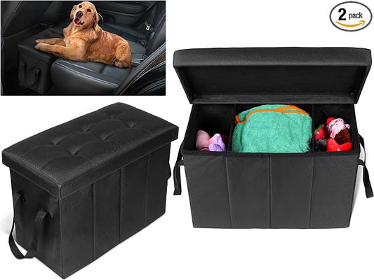 Car Back Seat Extender for Dogs up to 300lbs Car Seat Extender Back and Front Gap Filler with Storage Prevent Your Dogs from Falling Off(2 Pack)