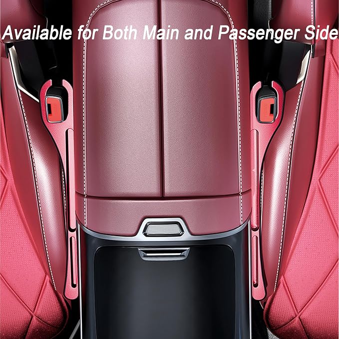 2PCS Car Seat Gap Filler，Gap Stopper Fill Gap Between Seat and Console，Built-in Recessed Storage Organizer，Universal for Most Cars Trucks SUVs to Stop Things from Dropping（Red）