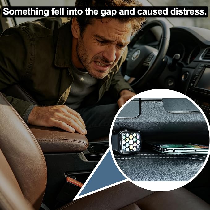 2PC Car Seat Gap Filler, Universal Fit for Car SUV Truck, Full Coverage Between Seat and Center Console, Prevent Small Items from Dropping Black Thickened