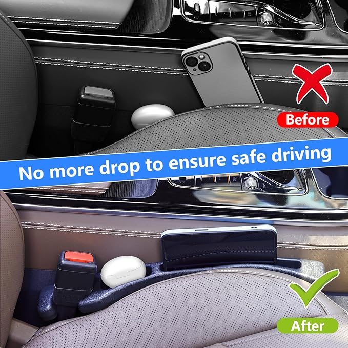 LLXGAB【Compatible with Toyota Tacoma Seat Gap Filler,No Drop Seat Guard Compatible with Toyota Tacoma,Drop Seat Guards for Cars(2Pcs),Emergency Keychain Car Escape Tool(2Pcs)