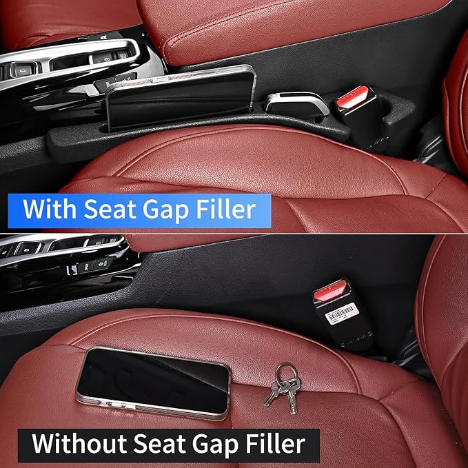 Car Seat Gap Filler, Car Seat Accessories, Car Organizers and Storage with Phone Holder, Car Organizer Fit Sedan SUV Truck Red Set of 2